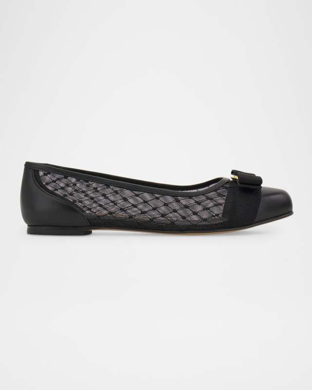 Varina Mesh Bow Ballerina Flats